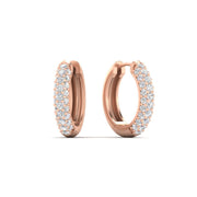 Pave Diamond Hoops Earrings